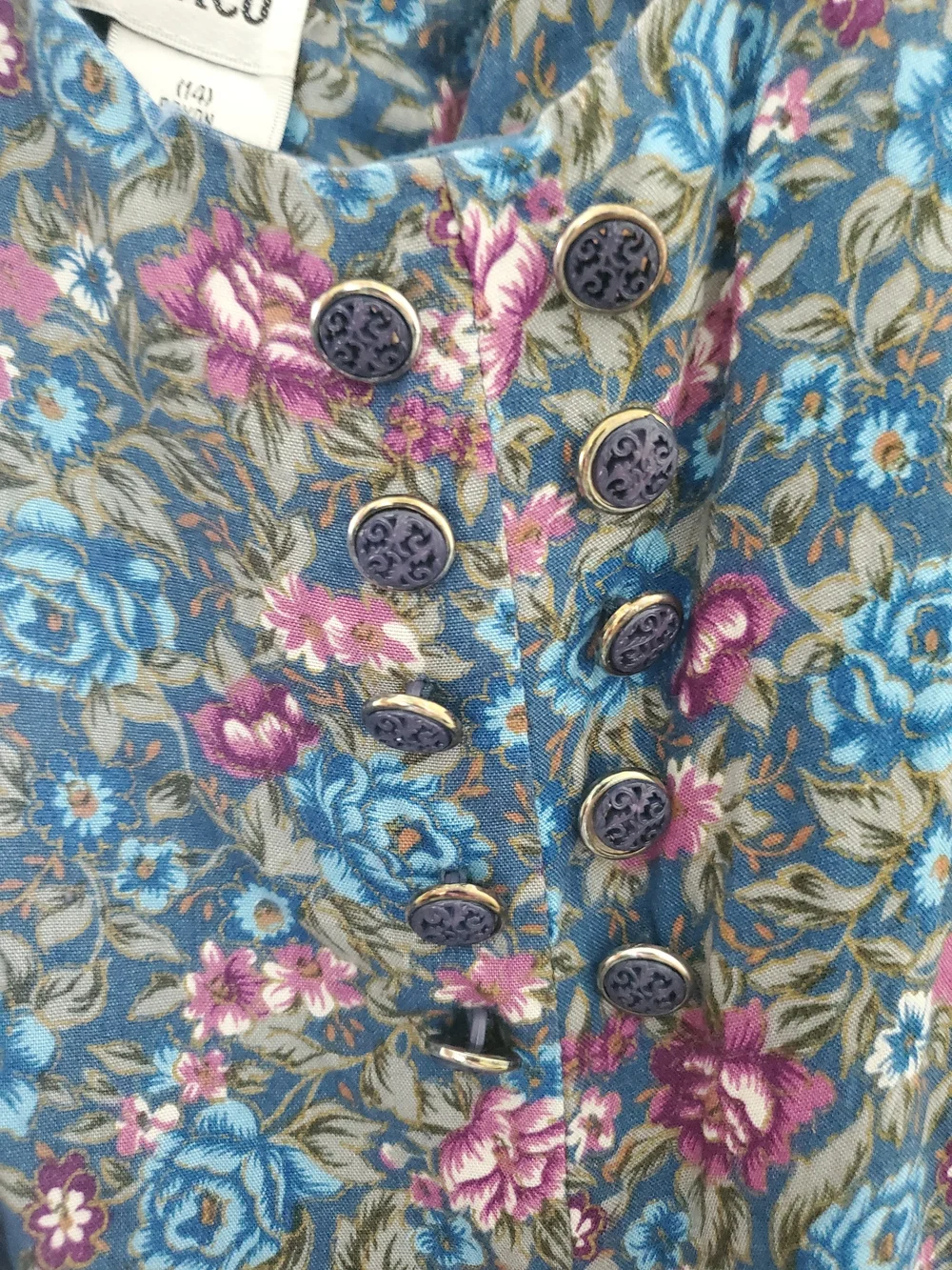 Floral Maxi Dress with Blue Lining